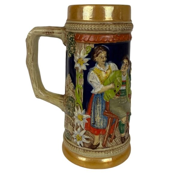Gerz Original Beer Stein Mug Froh Beim Bier Vintage Hand-Painted West Germany - Picture 3 of 6